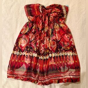 Marciano Red strapless  silk Dress